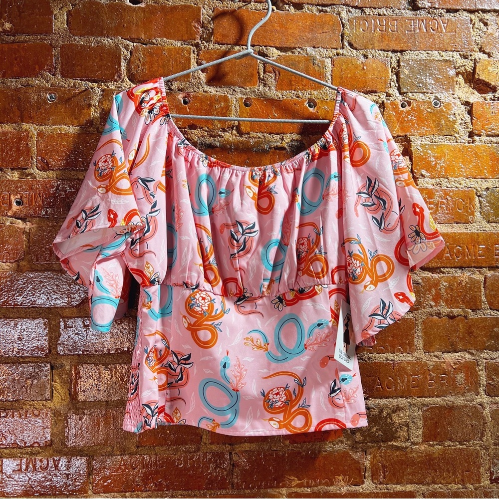 Flutter Sleeve Peasant Top